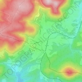 Mapa topográfico Saâles, altitude, relevo