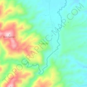 Mapa topográfico Toribulu, altitude, relevo