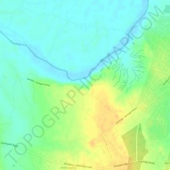 Mapa topográfico Gangani - The Grand Canyon Of Bengal, altitude, relevo