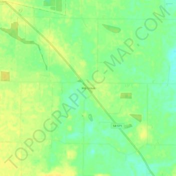 Mapa topográfico Hill Grove, altitude, relevo