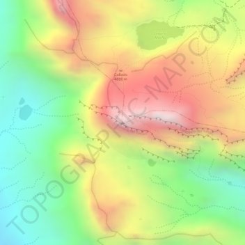 Mapa topográfico Tunari, altitude, relevo