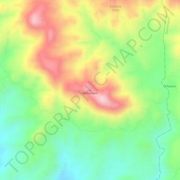 Mapa topográfico Marquesado, altitude, relevo