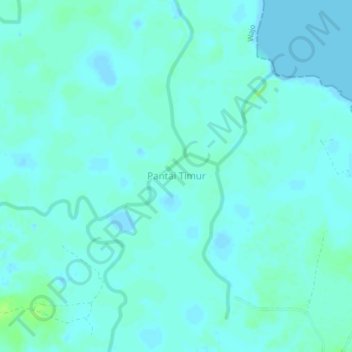 Mapa topográfico Pantai Timur, altitude, relevo