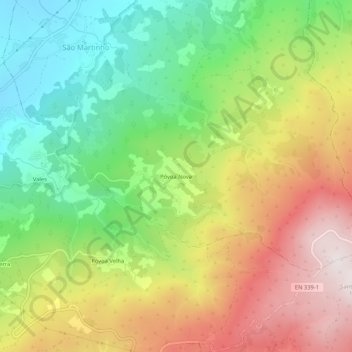 Mapa topográfico Póvoa Nova, altitude, relevo