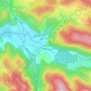 Mapa topográfico Le Beillard, altitude, relevo