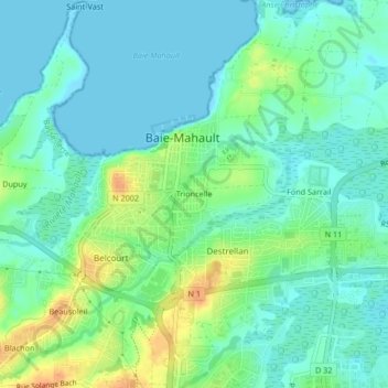 Mapa topográfico Trioncelle, altitude, relevo