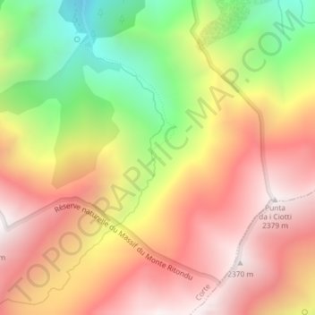 Mapa topográfico Bergerie de Spiscie, altitude, relevo