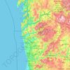 Mapa topográfico Minho, altitude, relevo