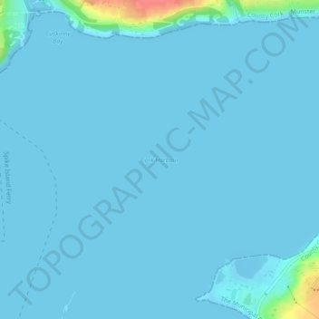Mapa topográfico Cork Harbour, altitude, relevo