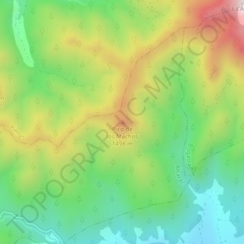 Mapa topográfico Pico de los Machos, altitude, relevo