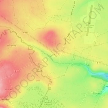 Mapa topográfico Luc, altitude, relevo