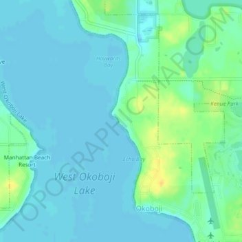 Mapa topográfico Omaha Beach, altitude, relevo