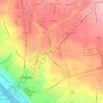Mapa topográfico Rockton, altitude, relevo