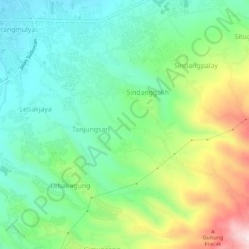 Mapa topográfico Godog, altitude, relevo