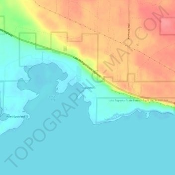 Mapa topográfico Epoufette, altitude, relevo