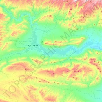 Mapa topográfico Mezguita ⵎⵥⴳⵉⵟⴰ, altitude, relevo
