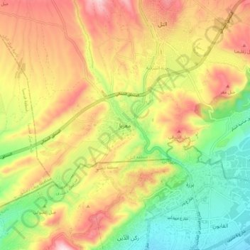 Mapa topográfico Ma'raba, altitude, relevo