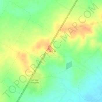 Mapa topográfico Boa Paz, altitude, relevo