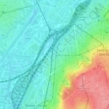 Mapa topográfico 354, altitude, relevo