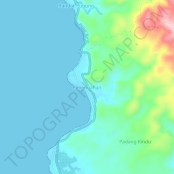 Mapa topográfico Penengahan, altitude, relevo