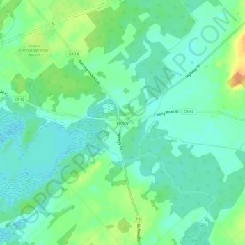 Mapa topográfico Crosby, altitude, relevo