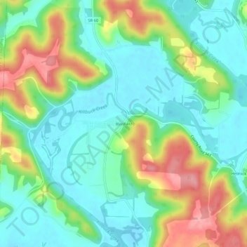 Mapa topográfico Blissfield, altitude, relevo