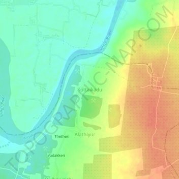 Mapa topográfico Kottaikadu, altitude, relevo