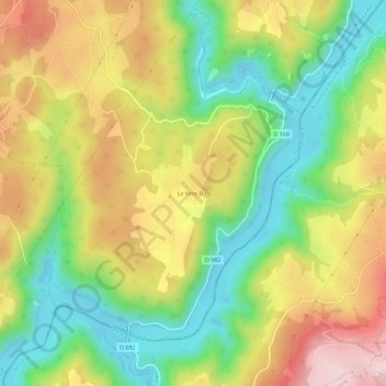 Mapa topográfico Le Vent-Bas, altitude, relevo