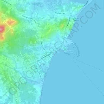 Mapa topográfico Cap-aux-Meules, altitude, relevo