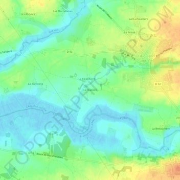 Mapa topográfico La Filatoire, altitude, relevo