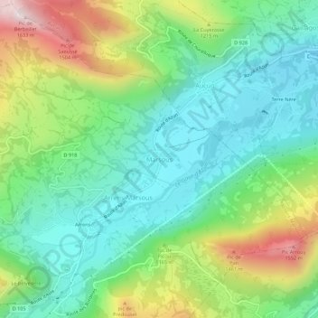 Mapa topográfico Marsous, altitude, relevo