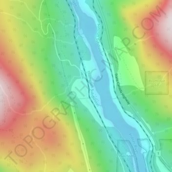 Mapa topográfico Keefers, altitude, relevo