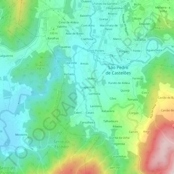 Mapa topográfico Guigermas, altitude, relevo