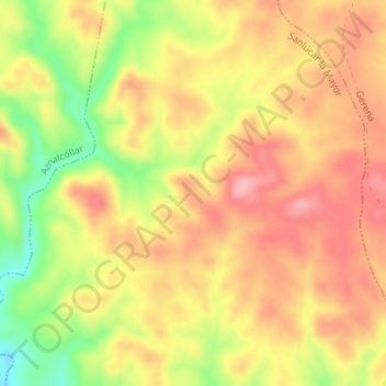 Mapa topográfico Sanlúcar, altitude, relevo