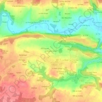 Mapa topográfico La Maison Neuve, altitude, relevo