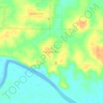 Mapa topográfico Bangun Rejo, altitude, relevo
