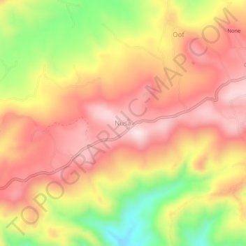 Mapa topográfico Nusa, altitude, relevo