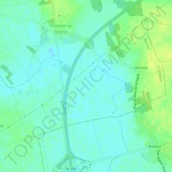 Mapa topográfico Le Grand Cure, altitude, relevo