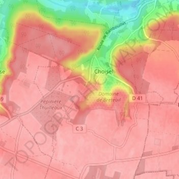 Mapa topográfico La Ferté, altitude, relevo