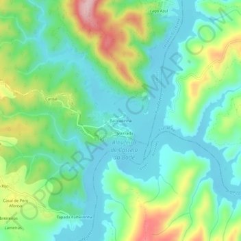 Mapa topográfico Bairradinha, altitude, relevo