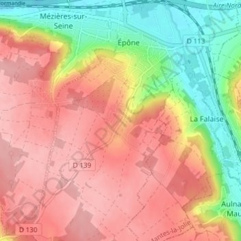 Mapa topográfico Velannes, altitude, relevo