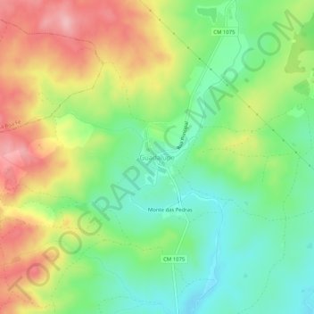 Mapa topográfico Guadalupe, altitude, relevo