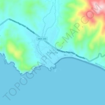 Mapa topográfico Maruata, altitude, relevo