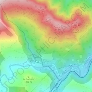 Mapa topográfico La Colodrera, altitude, relevo