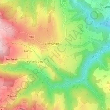 Mapa topográfico Nuzin, altitude, relevo
