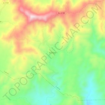 Mapa topográfico El Chive, altitude, relevo
