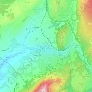 Mapa topográfico Métaneige, altitude, relevo