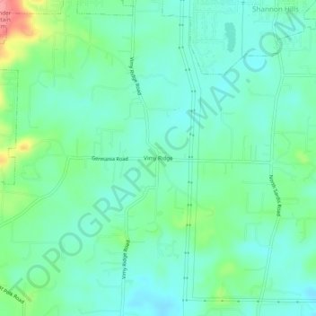 Mapa topográfico Vimy Ridge, altitude, relevo
