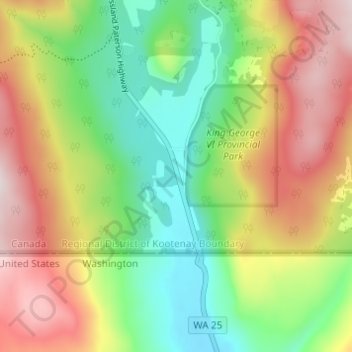 Mapa topográfico Paterson, altitude, relevo