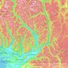 Mapa topográfico Fraser Valley, altitude, relevo